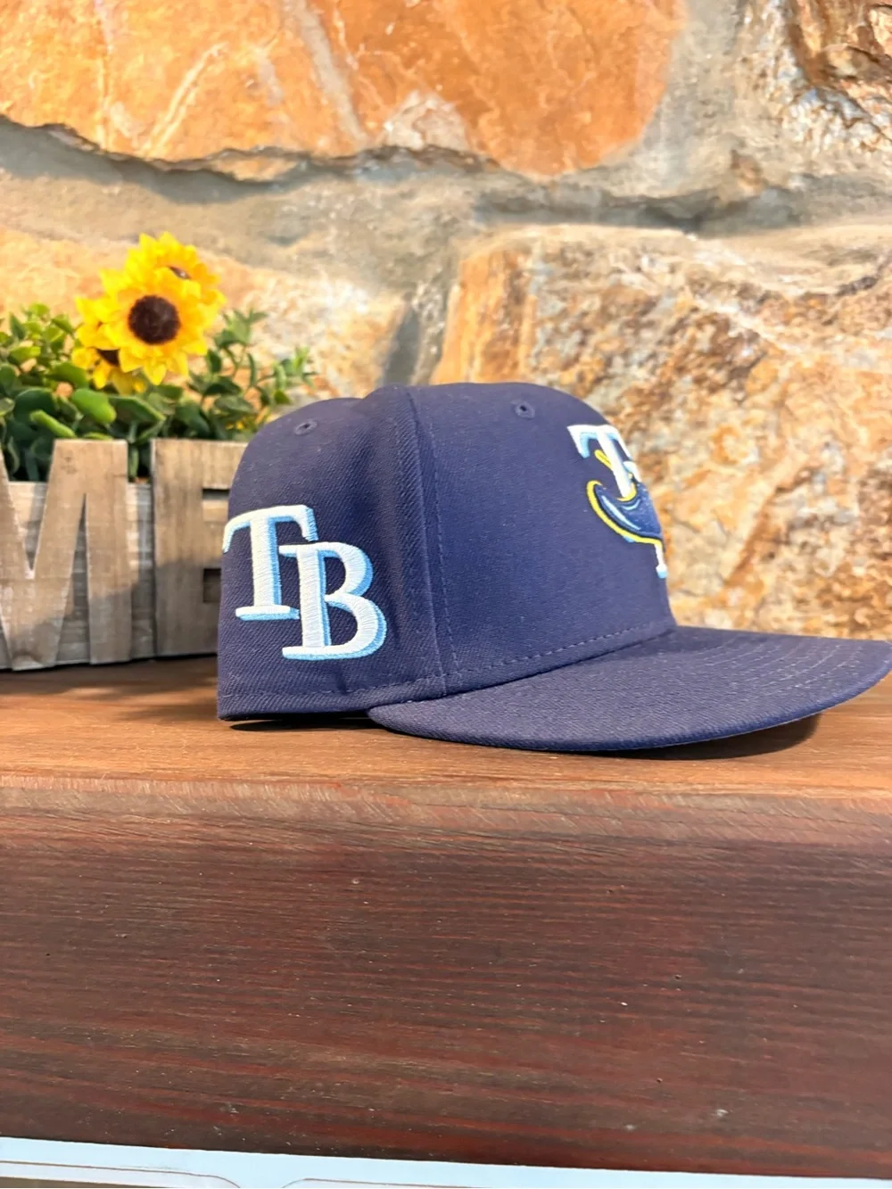 Navy Tampa Bay Devil Rays Fitted Baseball Cap